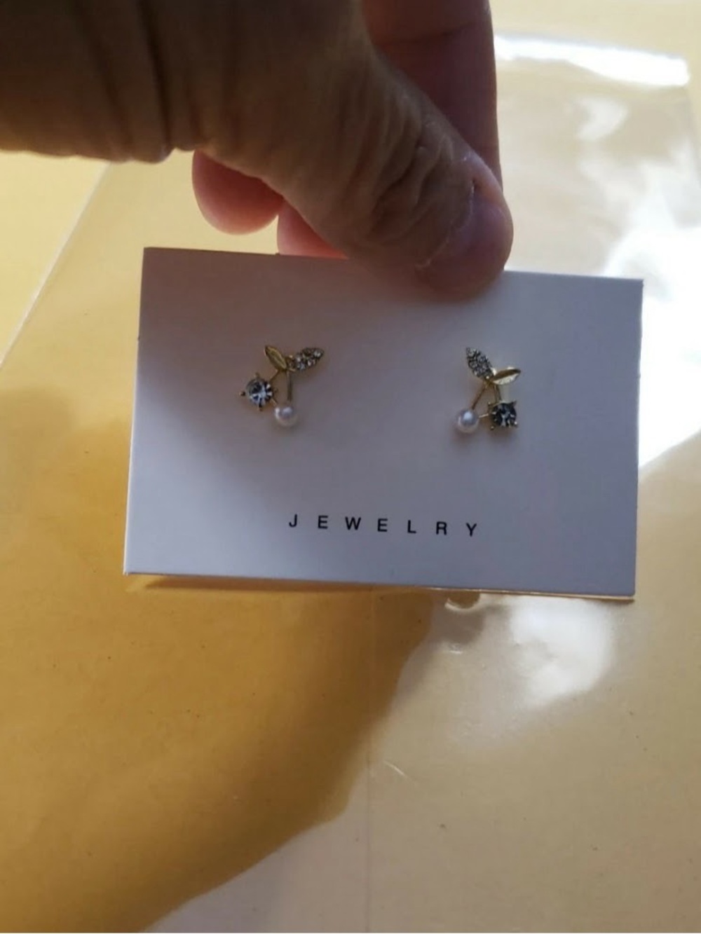 Beginning Boutique Gold Leaf Pearl & Crystal Stud Earrings
